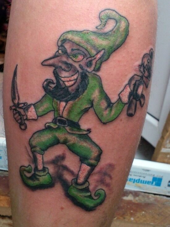 leprechaun-on-skin-tattoo