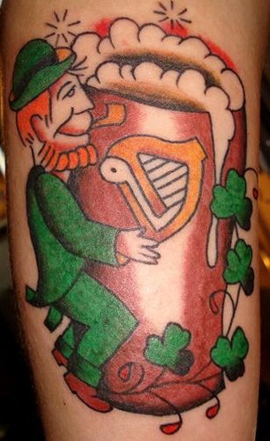 leprechaun-with-beer-mug-tattoo